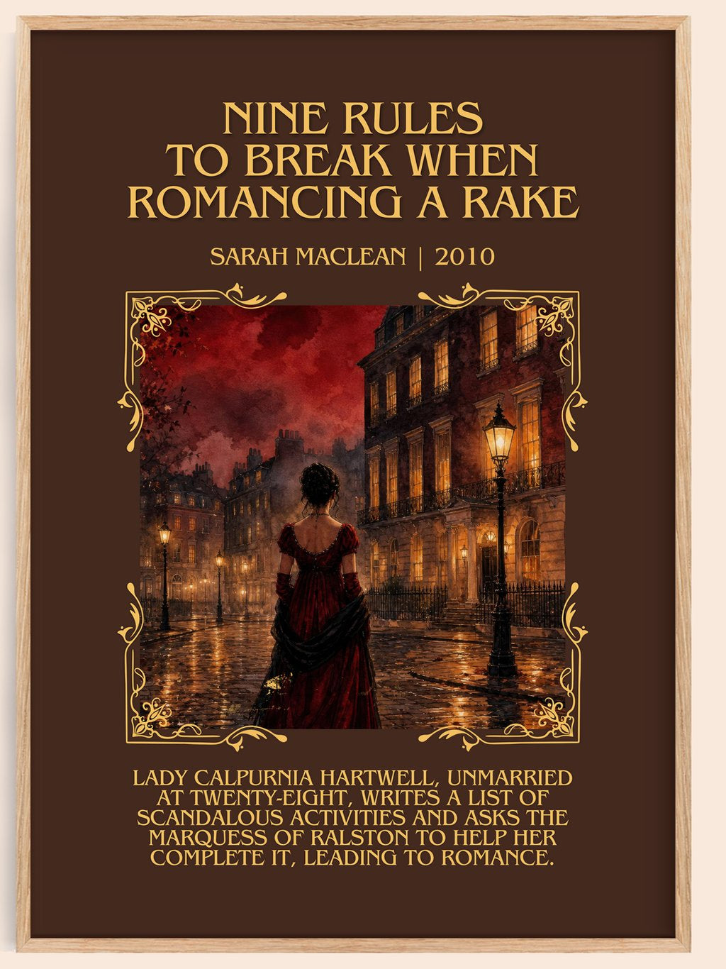 Nine Rules to Break When Romancing a Rake Minimalist Book Poster – book poster