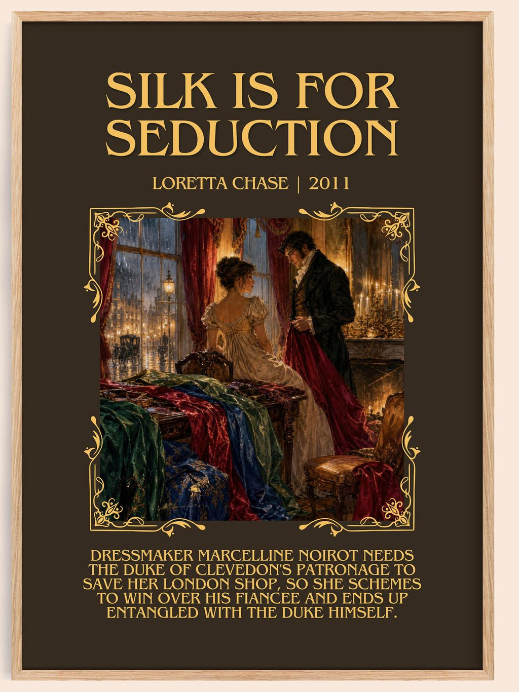 Silk Is for Seduction Minimalist Book Poster by Loretta Chase – book poster