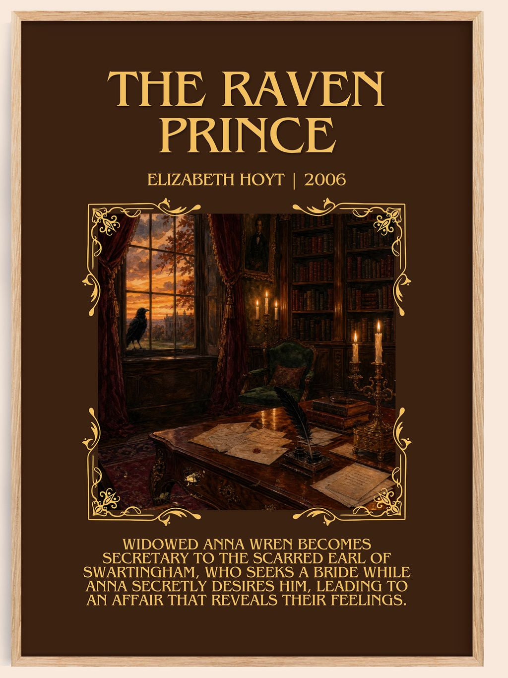 The Raven Prince Minimalist Book Poster by Elizabeth Hoyt – book poster