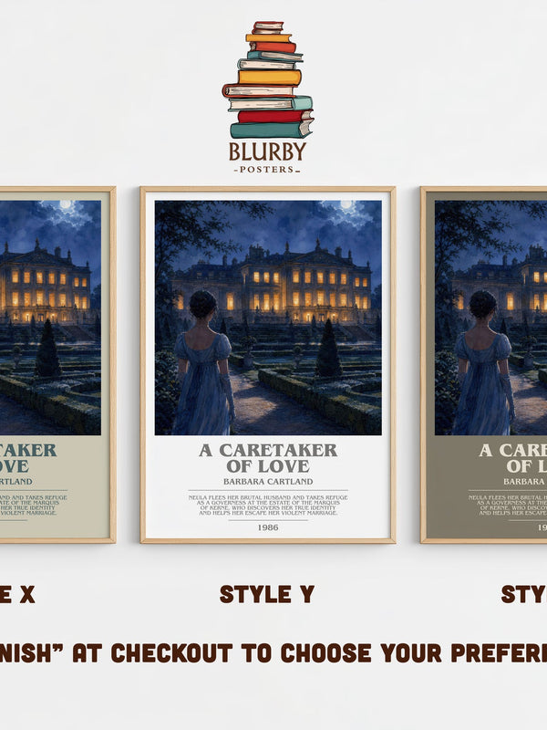 A Caretaker Of Love bookish print in frame leaning in hallway – romance wall art