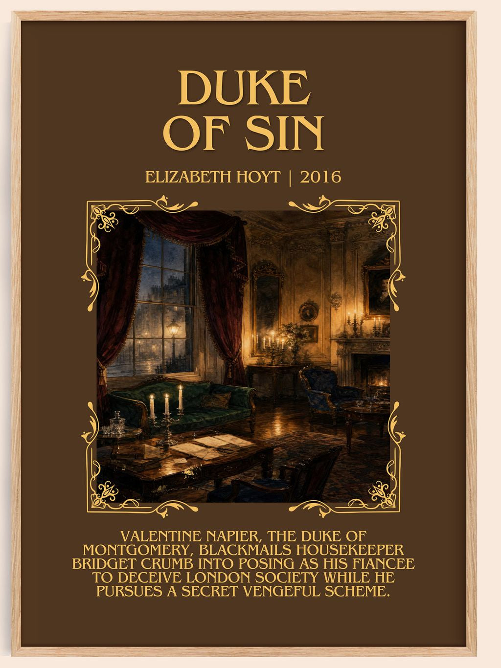 Duke of Sin Minimalist Book Poster by Elizabeth Hoyt – book poster
