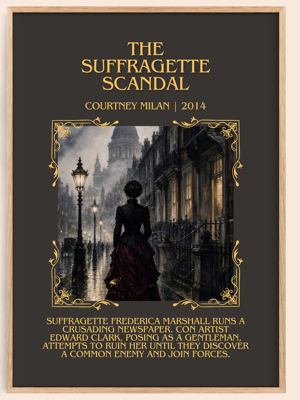 The Suffragette Scandal Minimalist Book Poster by Courtney Milan – book poster
