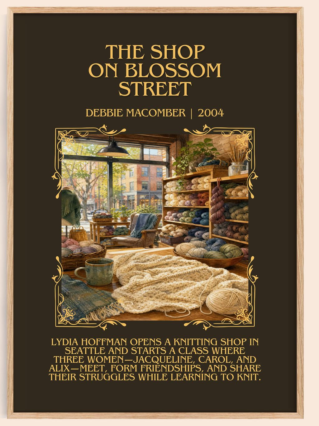 The Shop on Blossom Street Minimalist Book Poster by Debbie Macomber – book poster