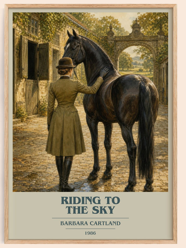 Riding To The Sky Book Cover Poster by Barbara Cartland
