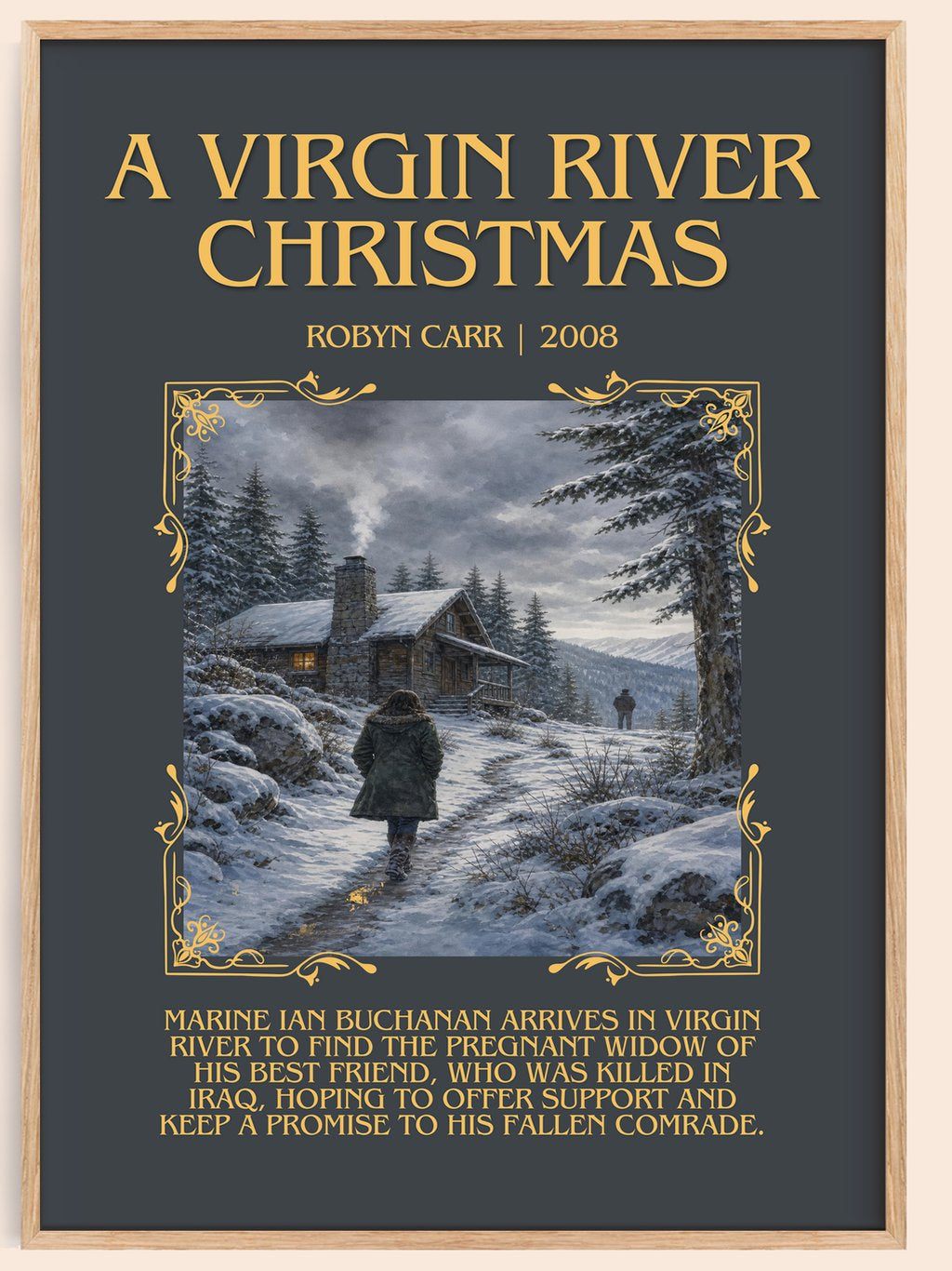 A Virgin River Christmas Minimalist Book Poster by Robyn Carr – book poster
