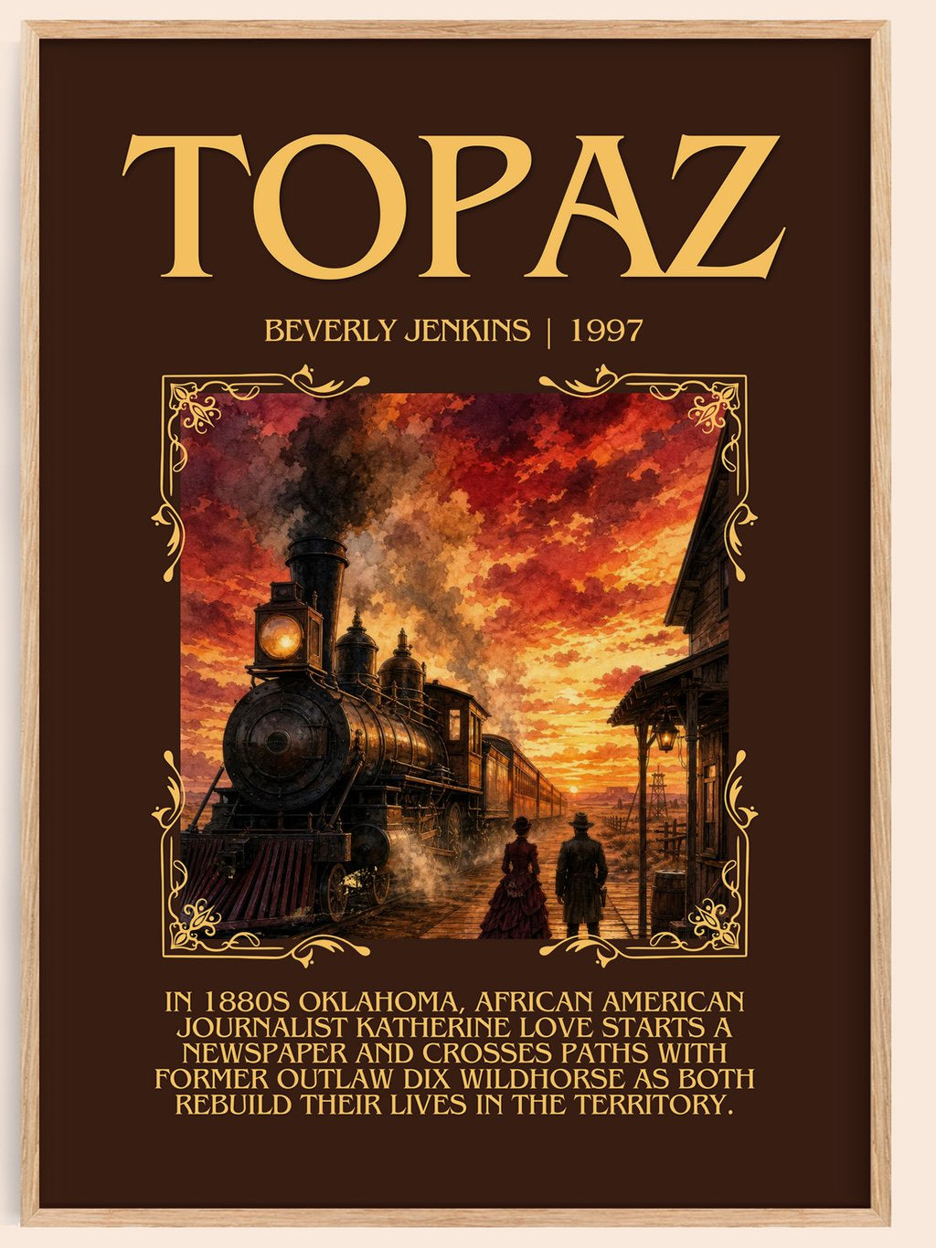 Topaz Minimalist Book Poster by Beverly Jenkins – book poster