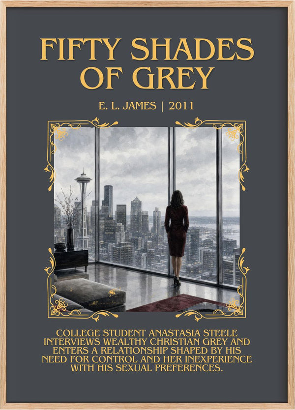 Fifty Shades of Grey Minimalist Book Poster by E. L. James