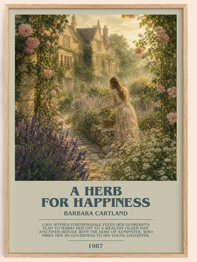 A Herb For Happiness Bookish Wall Art by Barbara Cartland