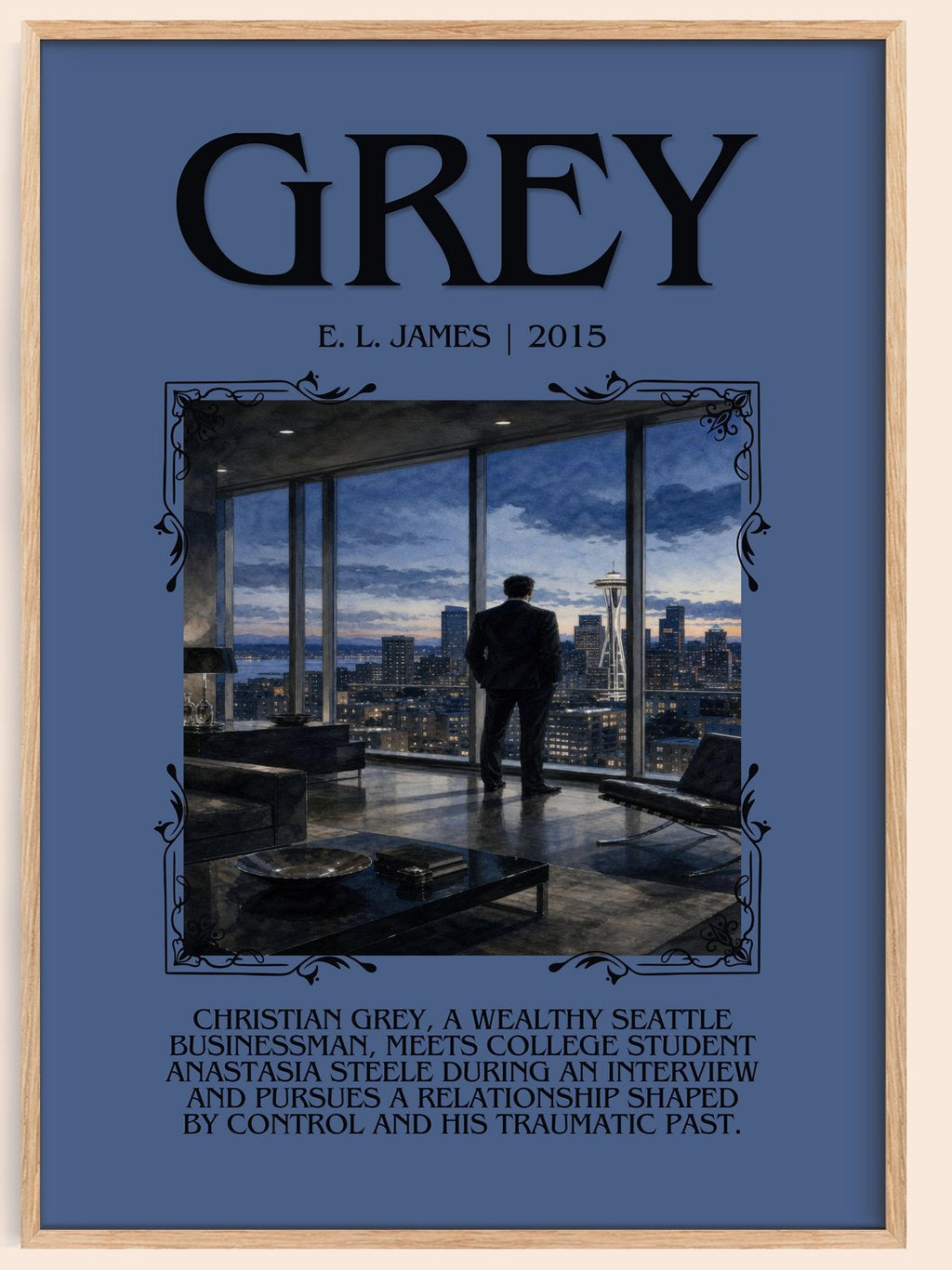 Grey Minimalist Book Poster by E. L. James – book poster