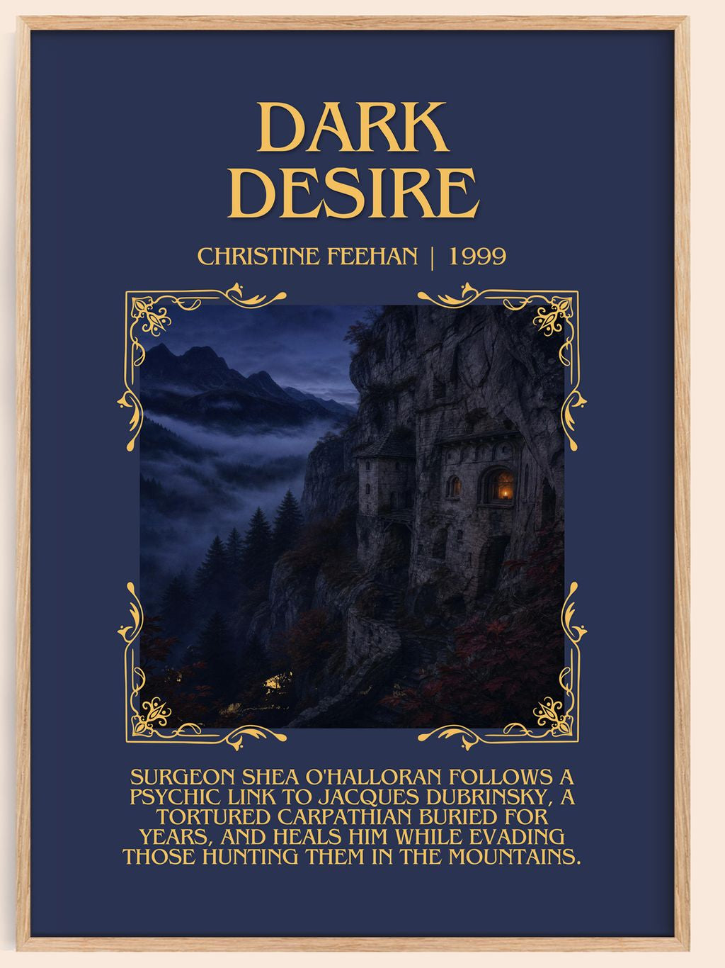 Dark Desire Minimalist Book Poster by Christine Feehan – book poster