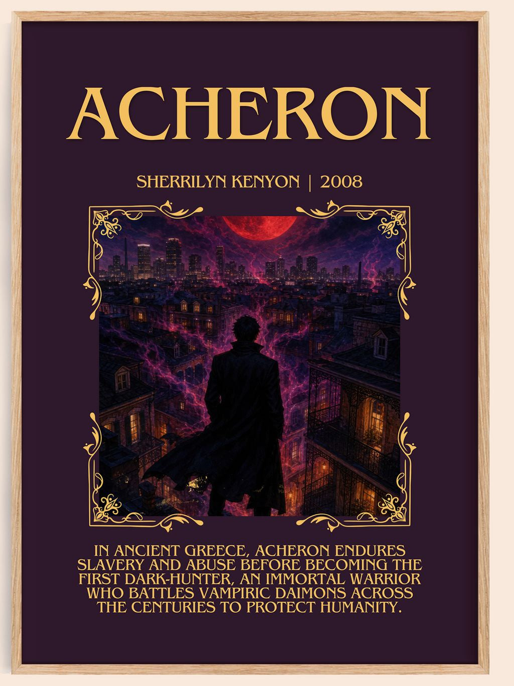 Acheron Minimalist Book Poster by Sherrilyn Kenyon – book poster