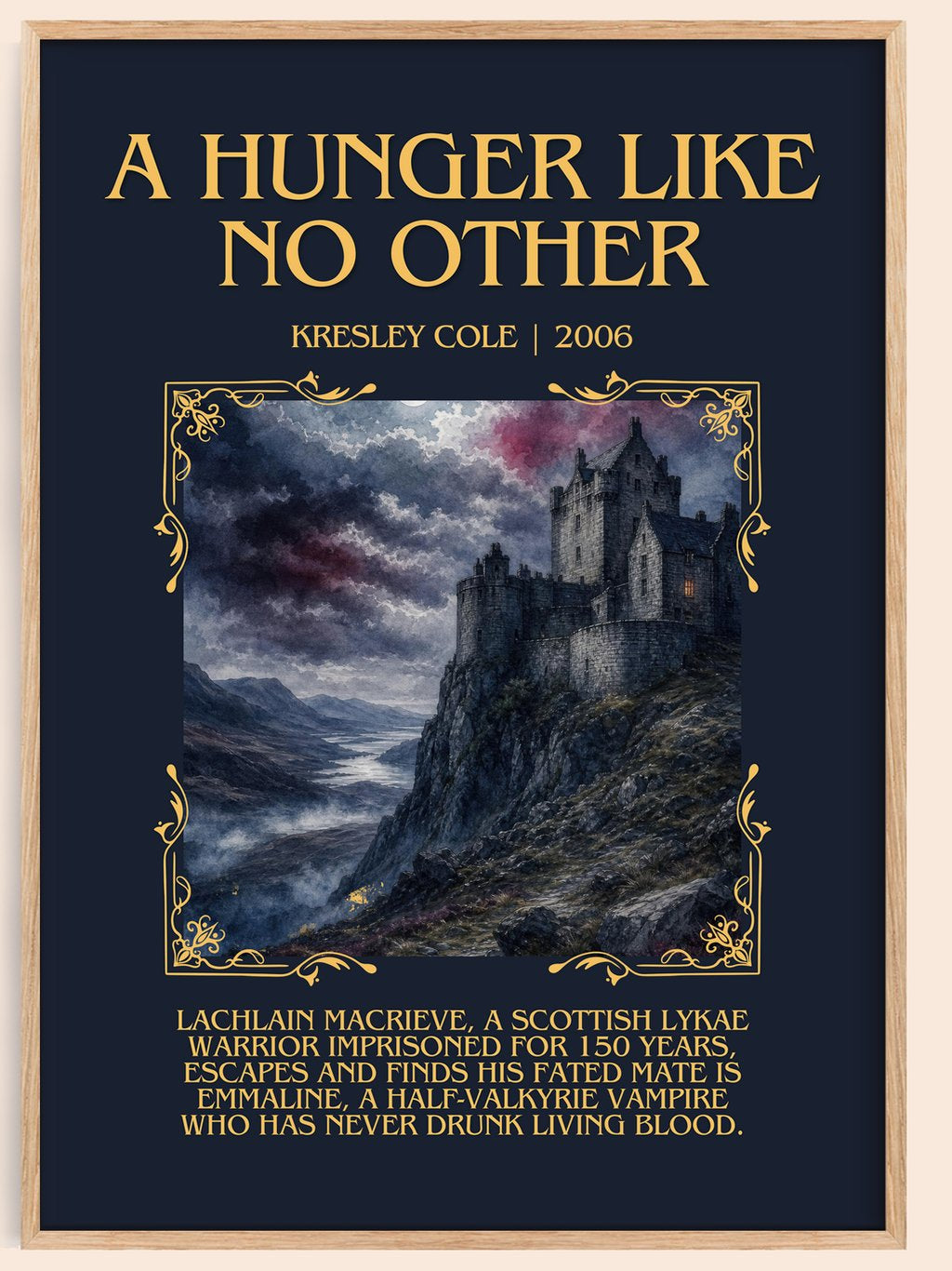 A Hunger Like No Other Minimalist Book Poster by Kresley Cole – book poster