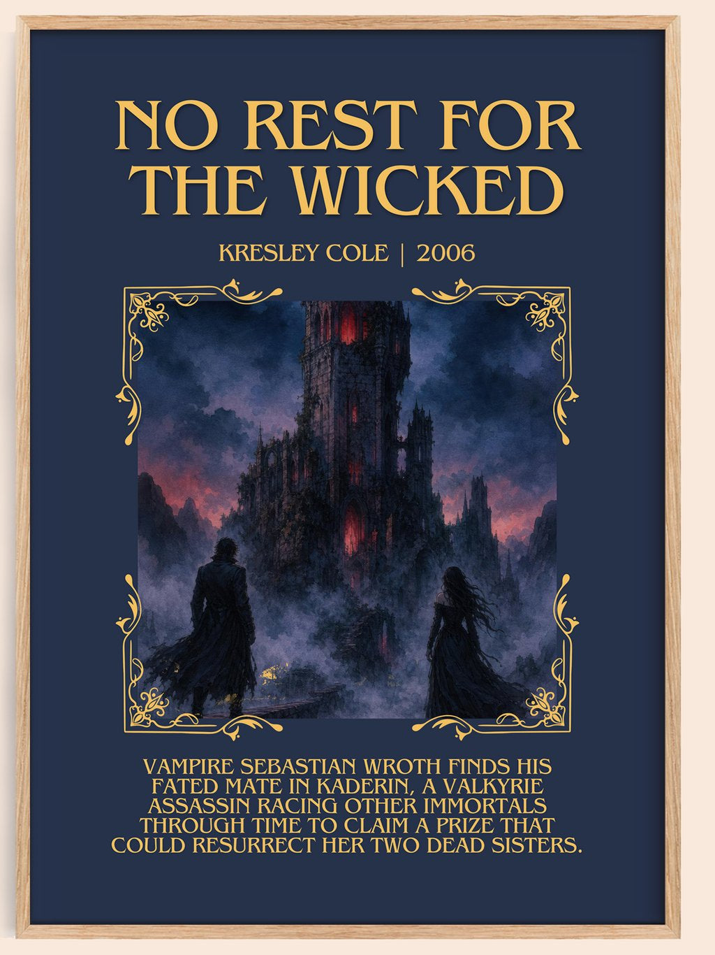No Rest for the Wicked Minimalist Book Poster by Kresley Cole – book poster