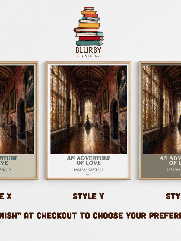An Adventure Of Love book cover print in frame leaning in hallway – romance wall art