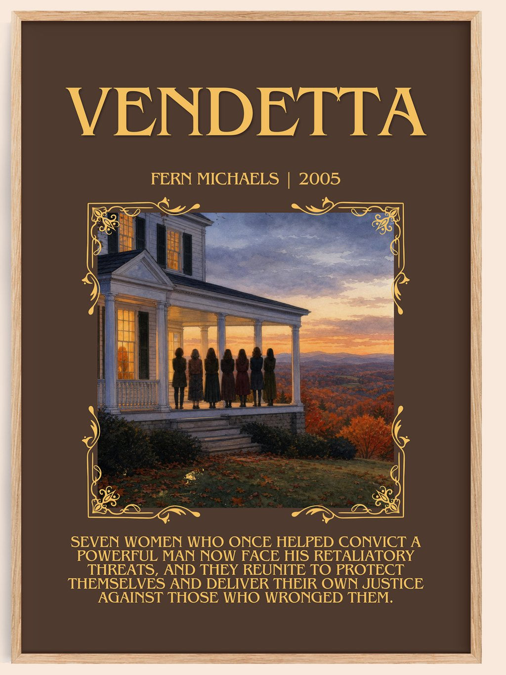 Vendetta Minimalist Book Poster by Fern Michaels – book poster
