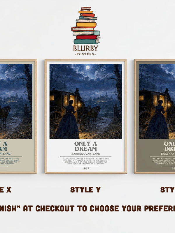 Only A Dream bookish print in frame leaning in hallway – romance wall art