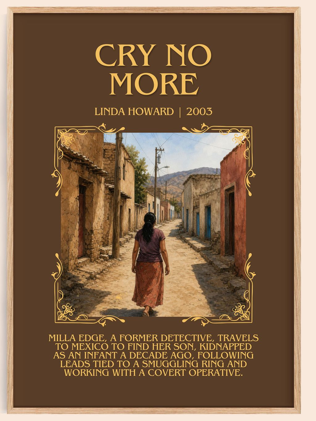 Cry No More Minimalist Book Poster by Linda Howard – book poster