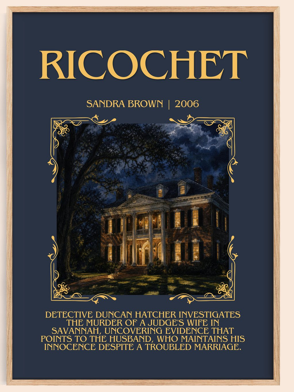 Ricochet Minimalist Book Poster by Sandra Brown – book poster