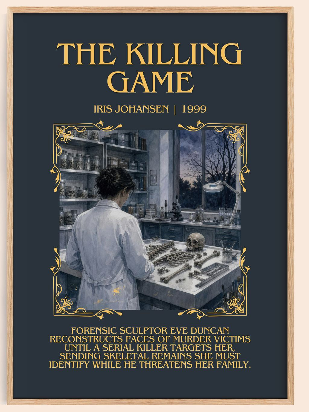 The Killing Game Minimalist Book Poster by Iris Johansen – book poster