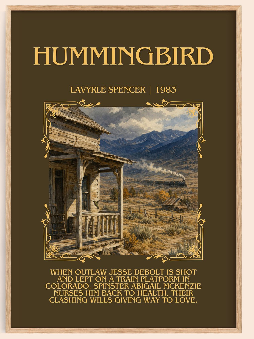 Hummingbird Minimalist Book Poster by LaVyrle Spencer – book poster