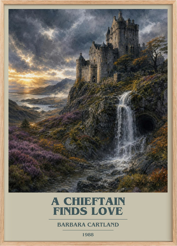 A Chieftain Finds Love Book Cover Poster by Barbara Cartland