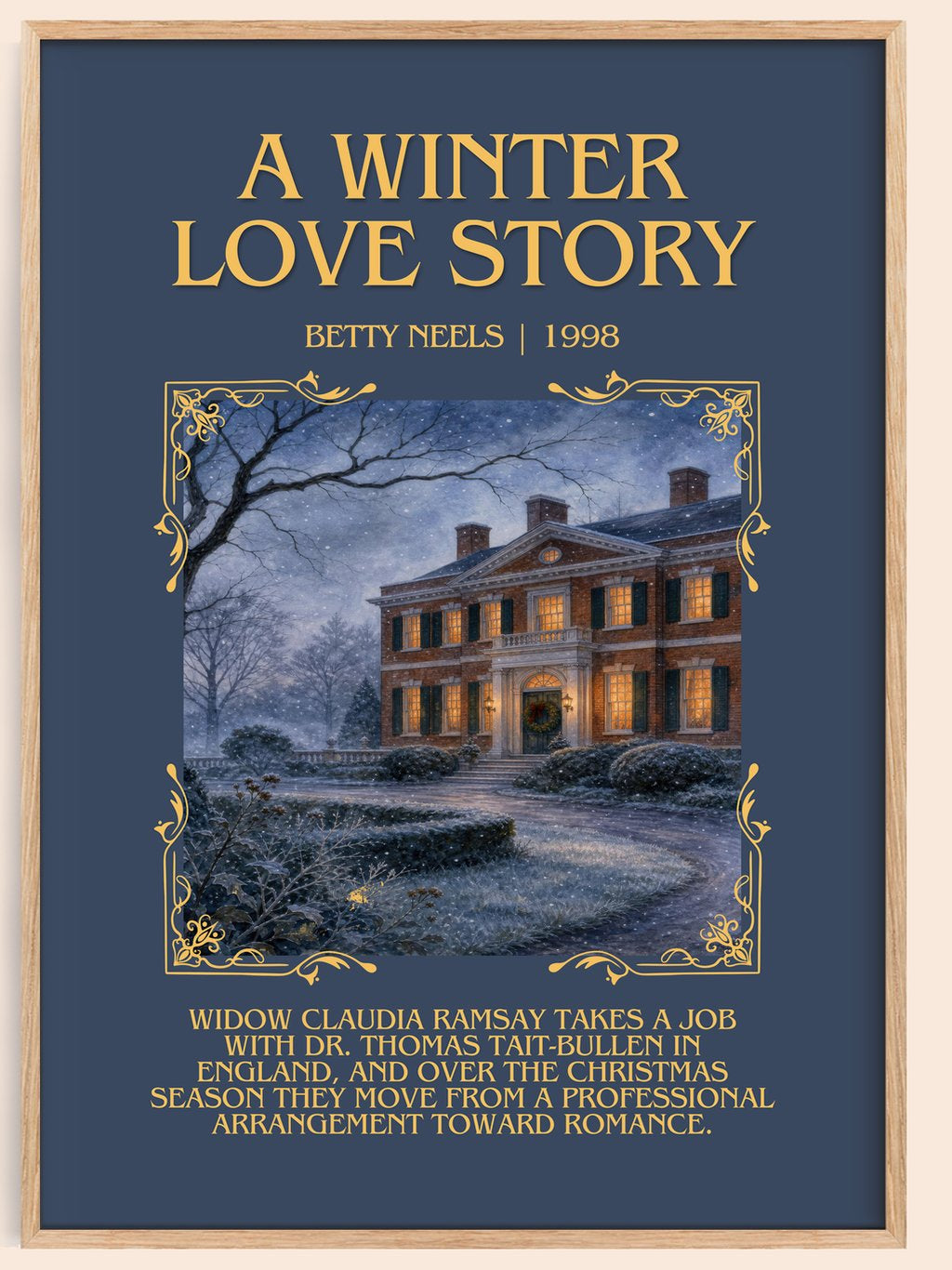 A Winter Love Story Minimalist Book Poster by Betty Neels – book poster