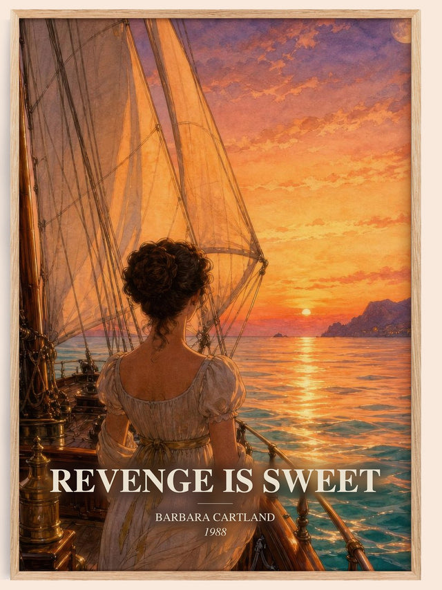 Revenge Is Sweet Book Watercolour Illustration by Barbara Cartland