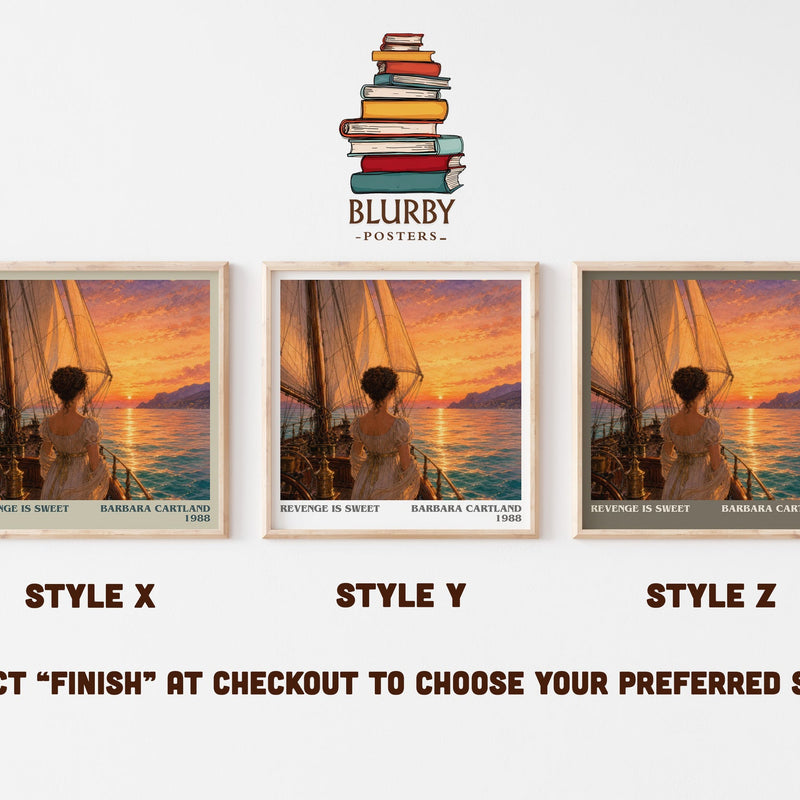 Revenge Is Sweet literary print in frame leaning in hallway – romance wall art