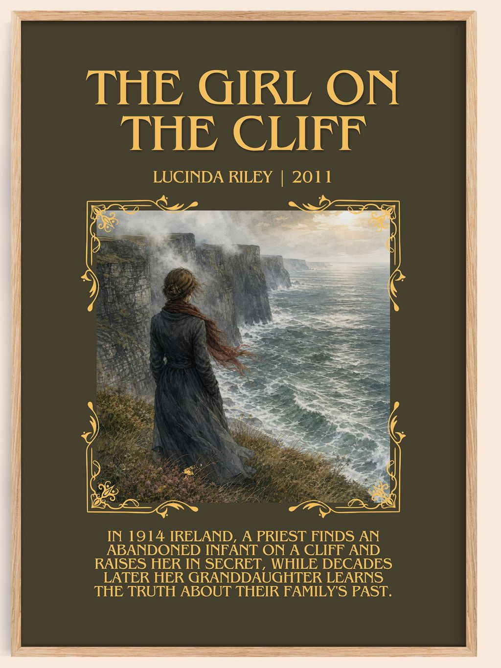 The Girl on the Cliff Minimalist Book Poster by Lucinda Riley – book poster