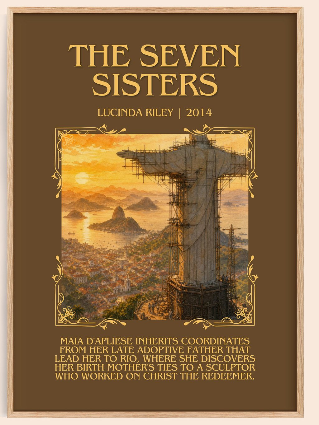 The Seven Sisters Minimalist Book Poster by Lucinda Riley – book poster