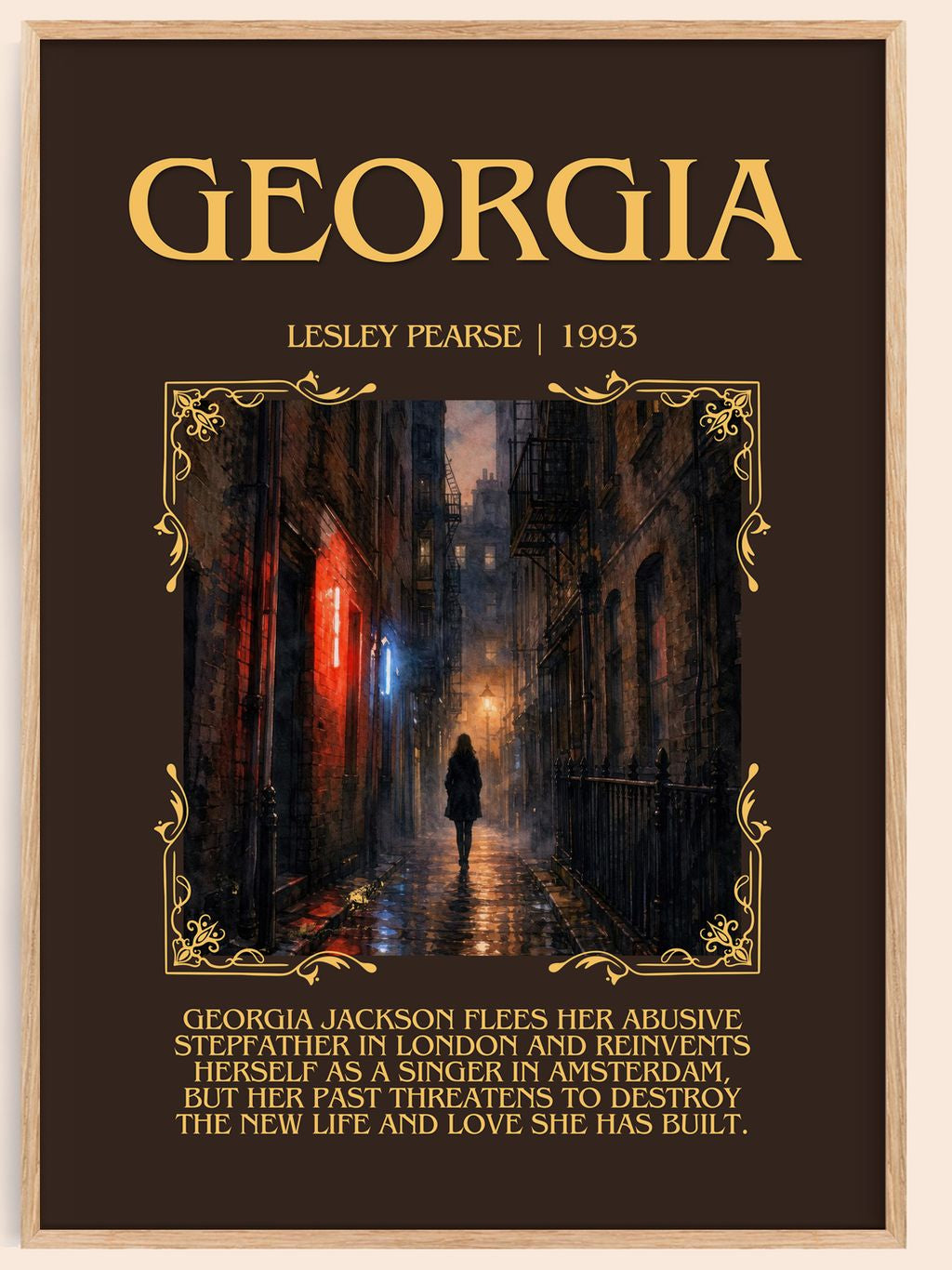Georgia Minimalist Book Poster by Lesley Pearse – book poster
