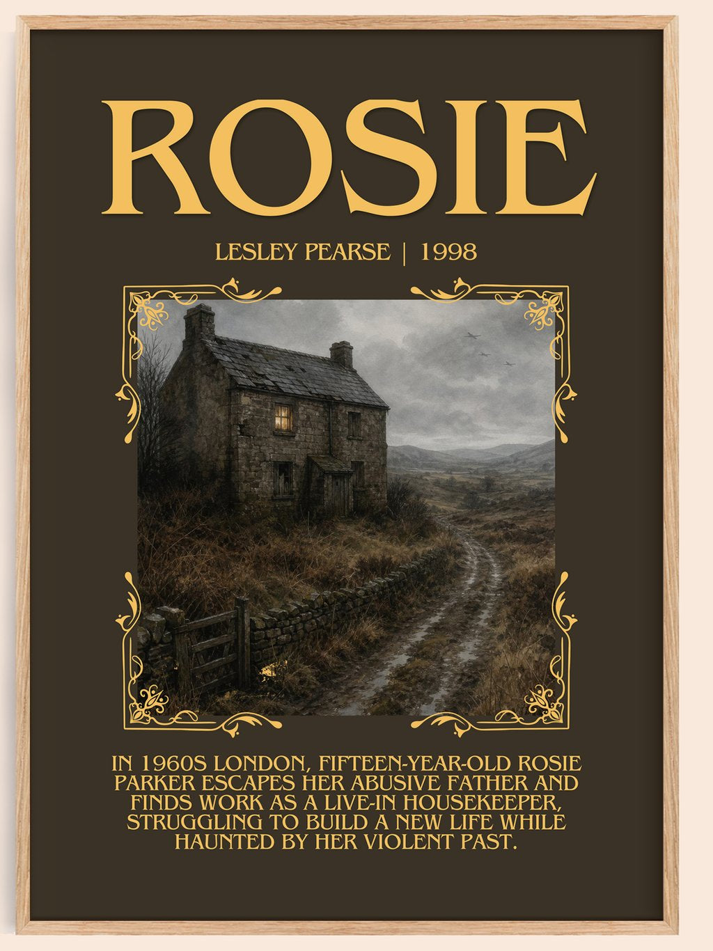 Rosie Minimalist Book Poster by Lesley Pearse – book poster