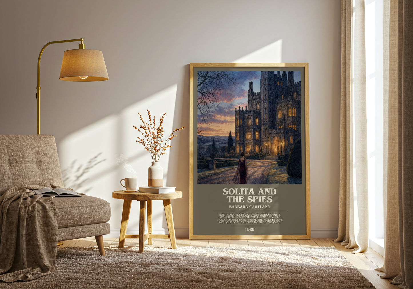 Solita And The Spies bookish print on bookshelf – Barbara Cartland fan gift