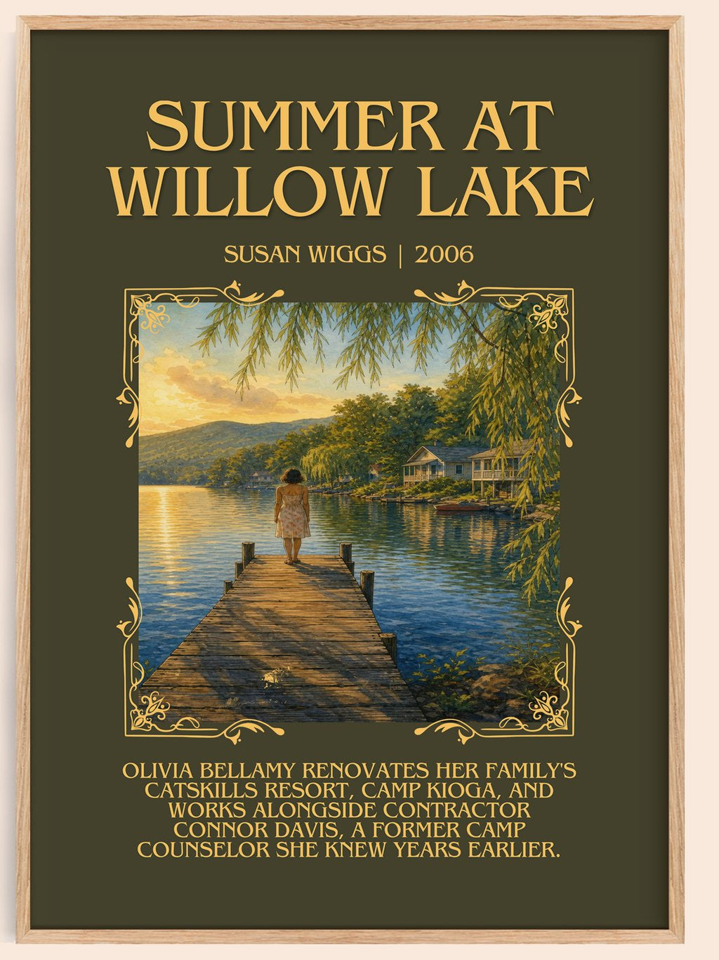 Summer at Willow Lake Minimalist Book Poster by Susan Wiggs – book poster