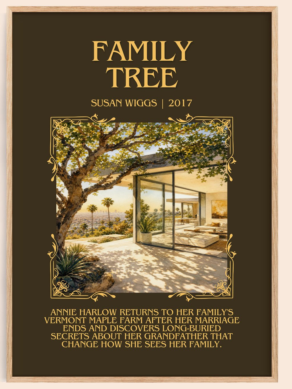 Family Tree Minimalist Book Poster by Susan Wiggs – book poster