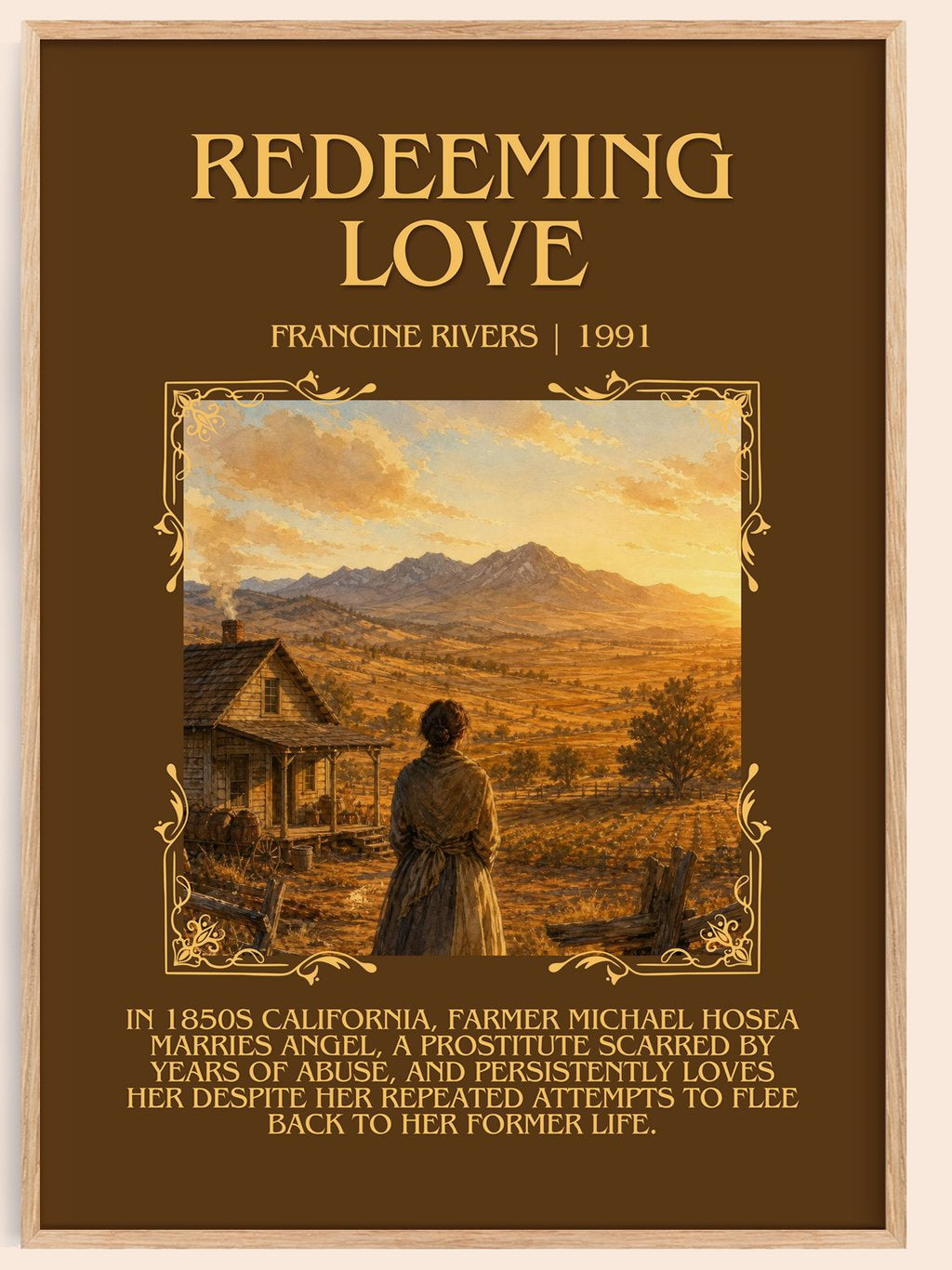 Redeeming Love Minimalist Book Poster by Francine Rivers – book poster