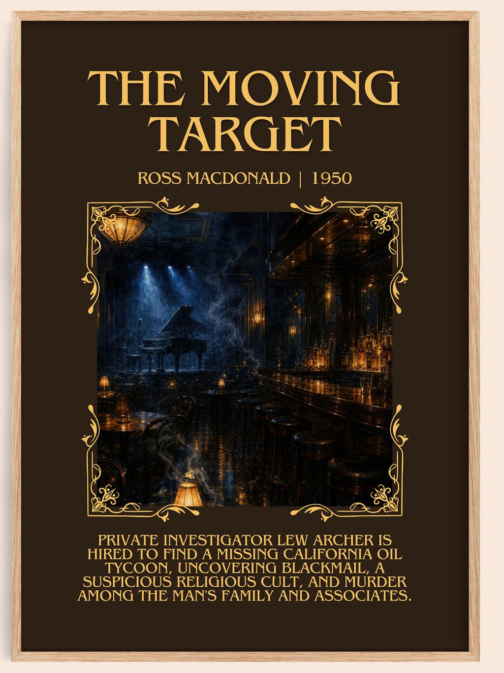 The Moving Target Minimalist Book Poster by Ross Macdonald – book poster