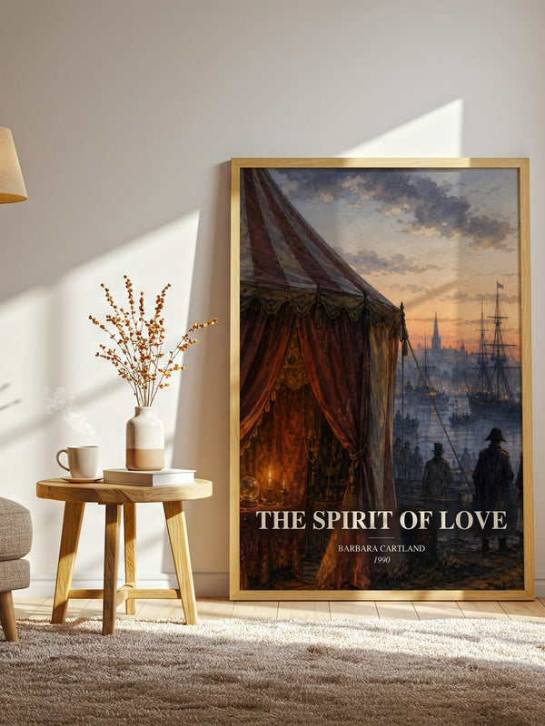 The Spirit Of Love watercolour print in frame leaning in hallway – romance wall art
