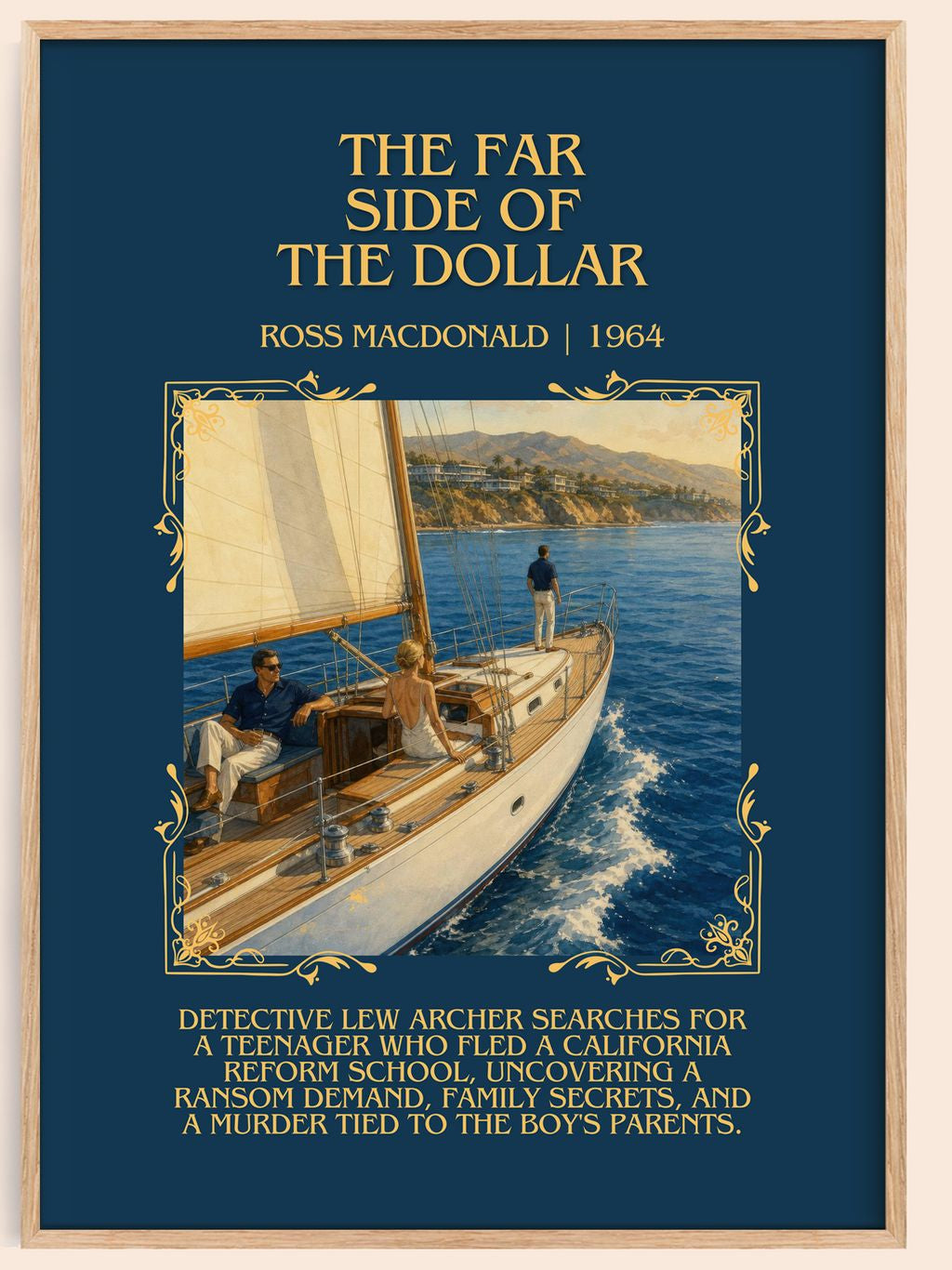 The Far Side of the Dollar Minimalist Book Poster by Ross Macdonald – book poster