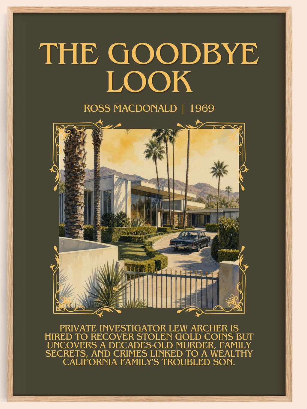The Goodbye Look Minimalist Book Poster by Ross Macdonald – book poster