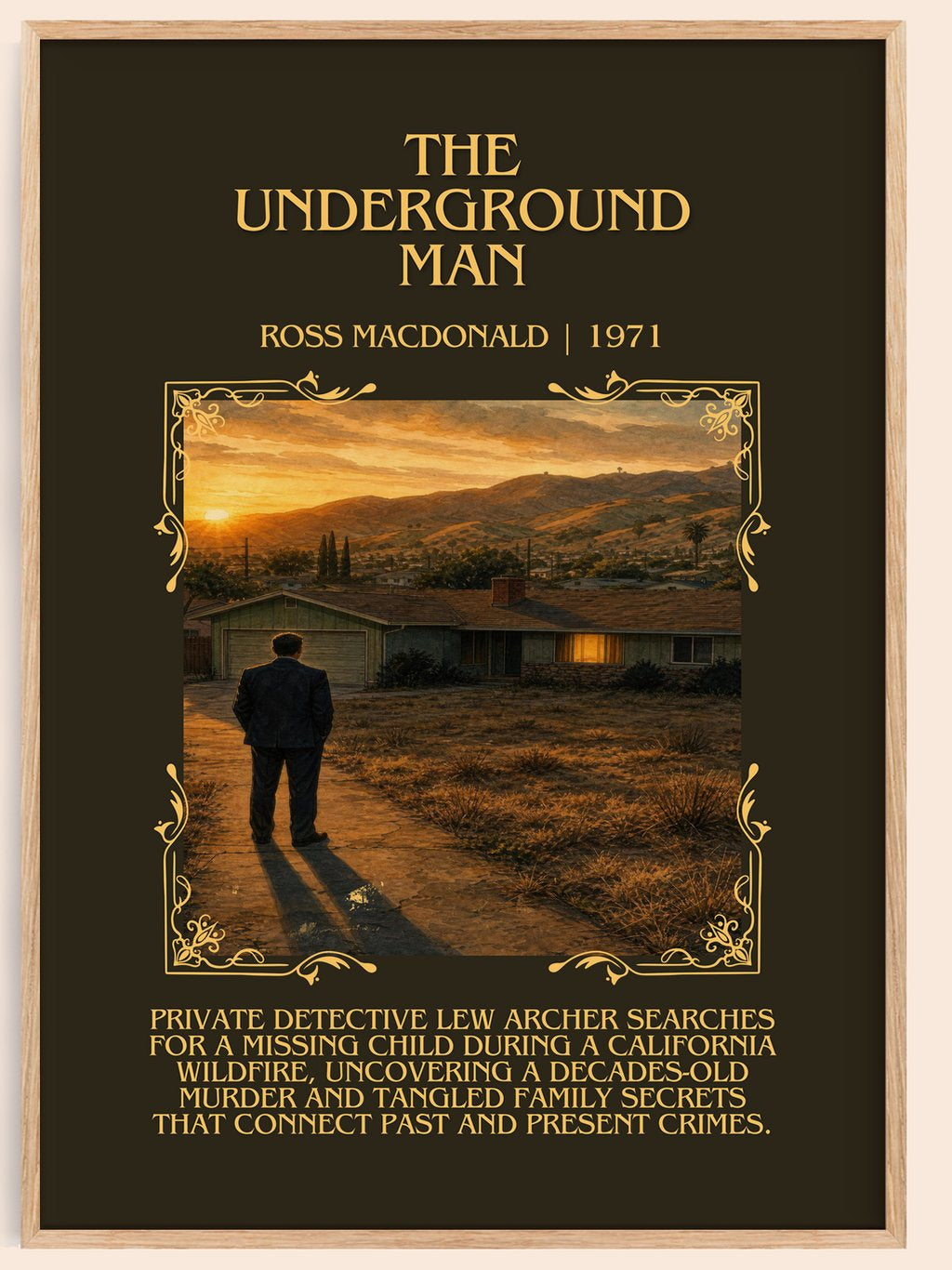 The Underground Man Minimalist Book Poster by Ross Macdonald – book poster
