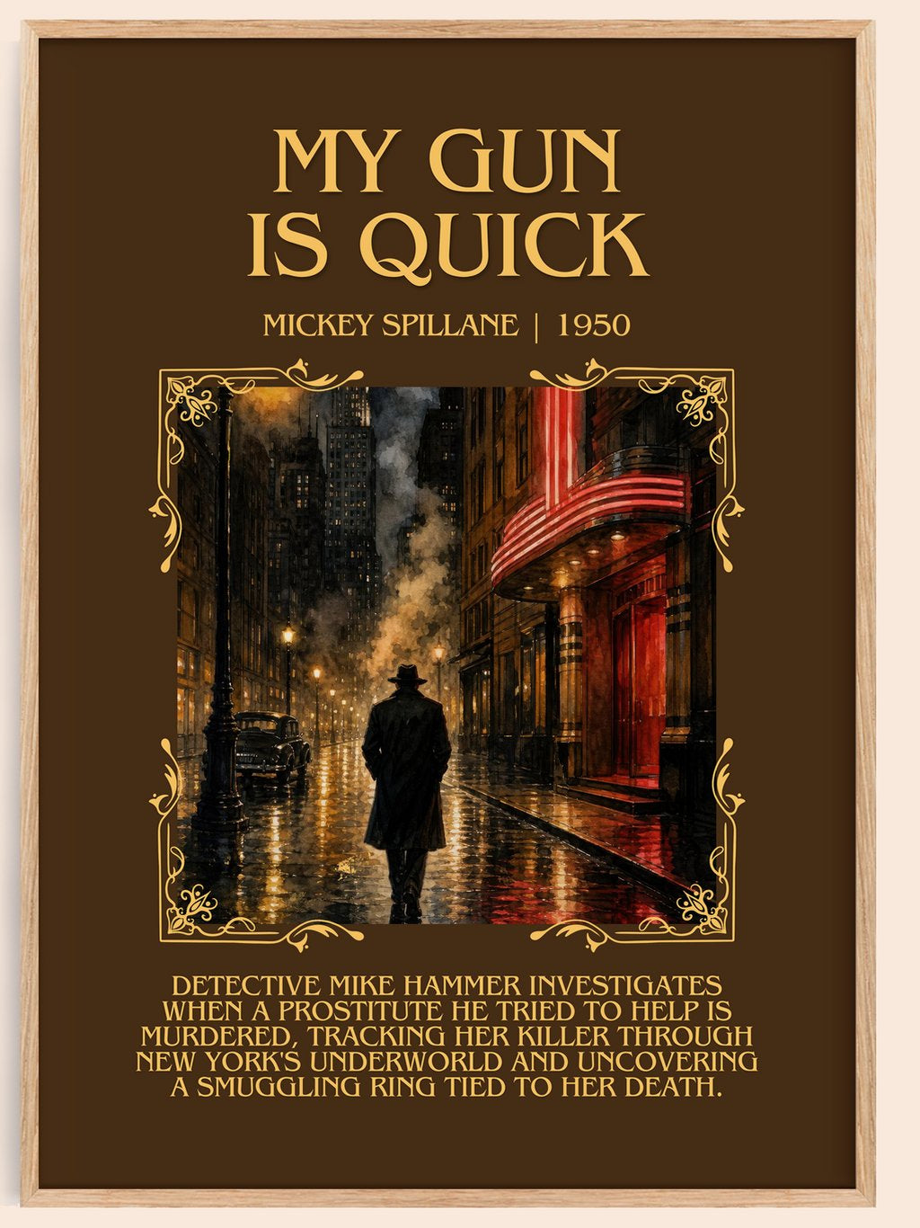 My Gun Is Quick Minimalist Book Poster by Mickey Spillane – book poster