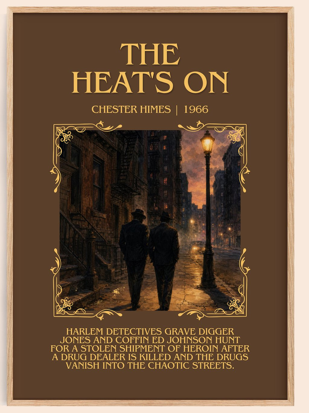 The Heat's On Minimalist Book Poster by Chester Himes – book poster