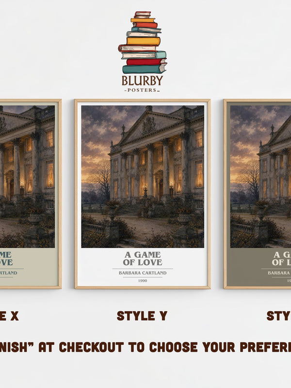 A Game Of Love book cover print in frame leaning in hallway – romance wall art