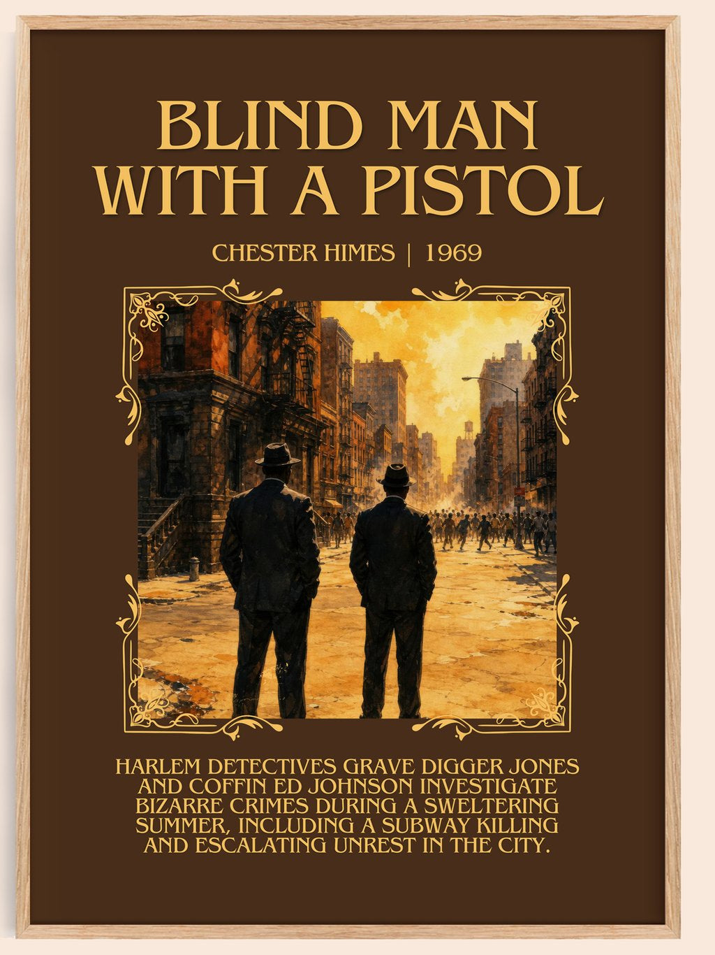 Blind Man with a Pistol Minimalist Book Poster by Chester Himes – book poster