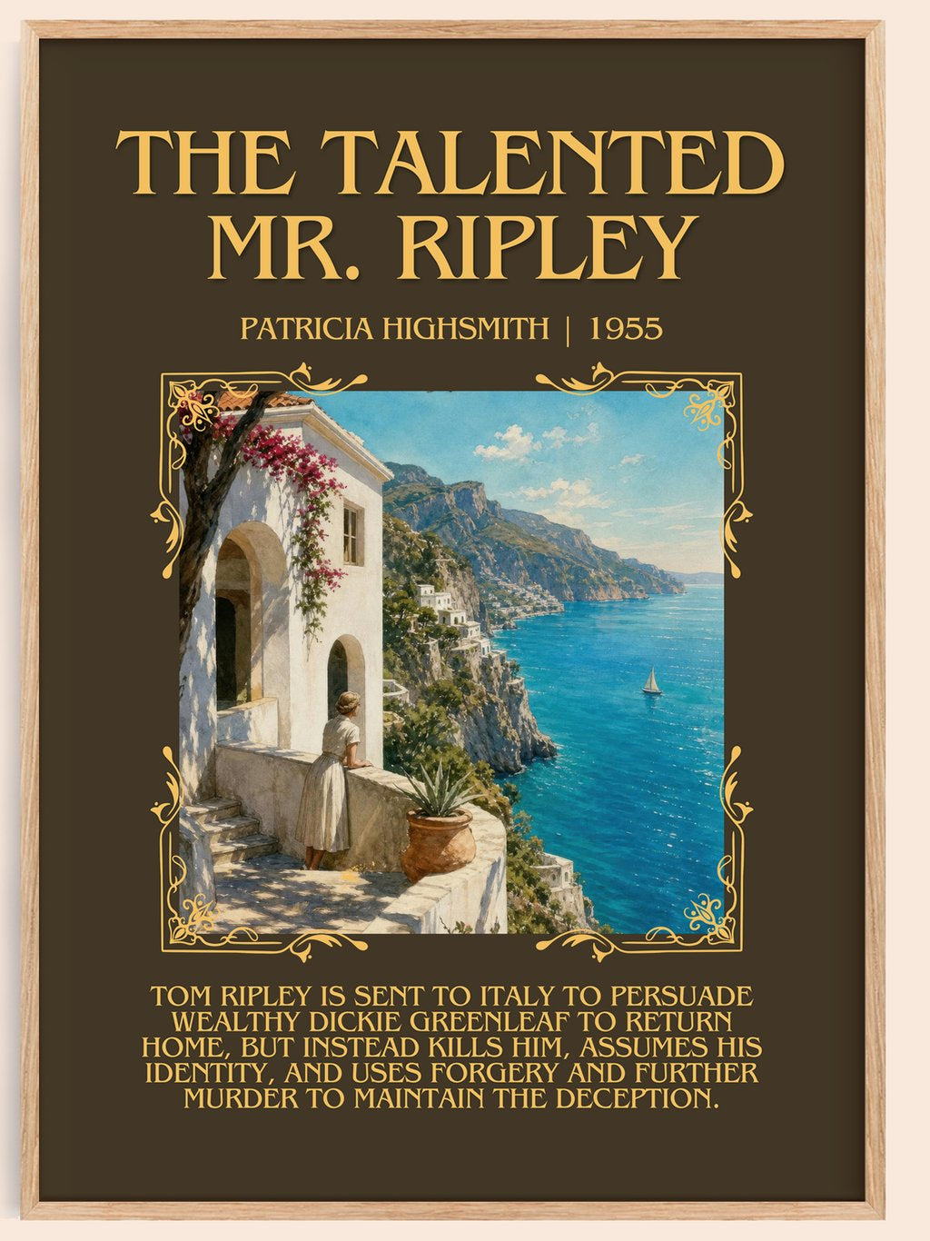 The Talented Mr. Ripley Minimalist Book Poster by Patricia Highsmith – book poster