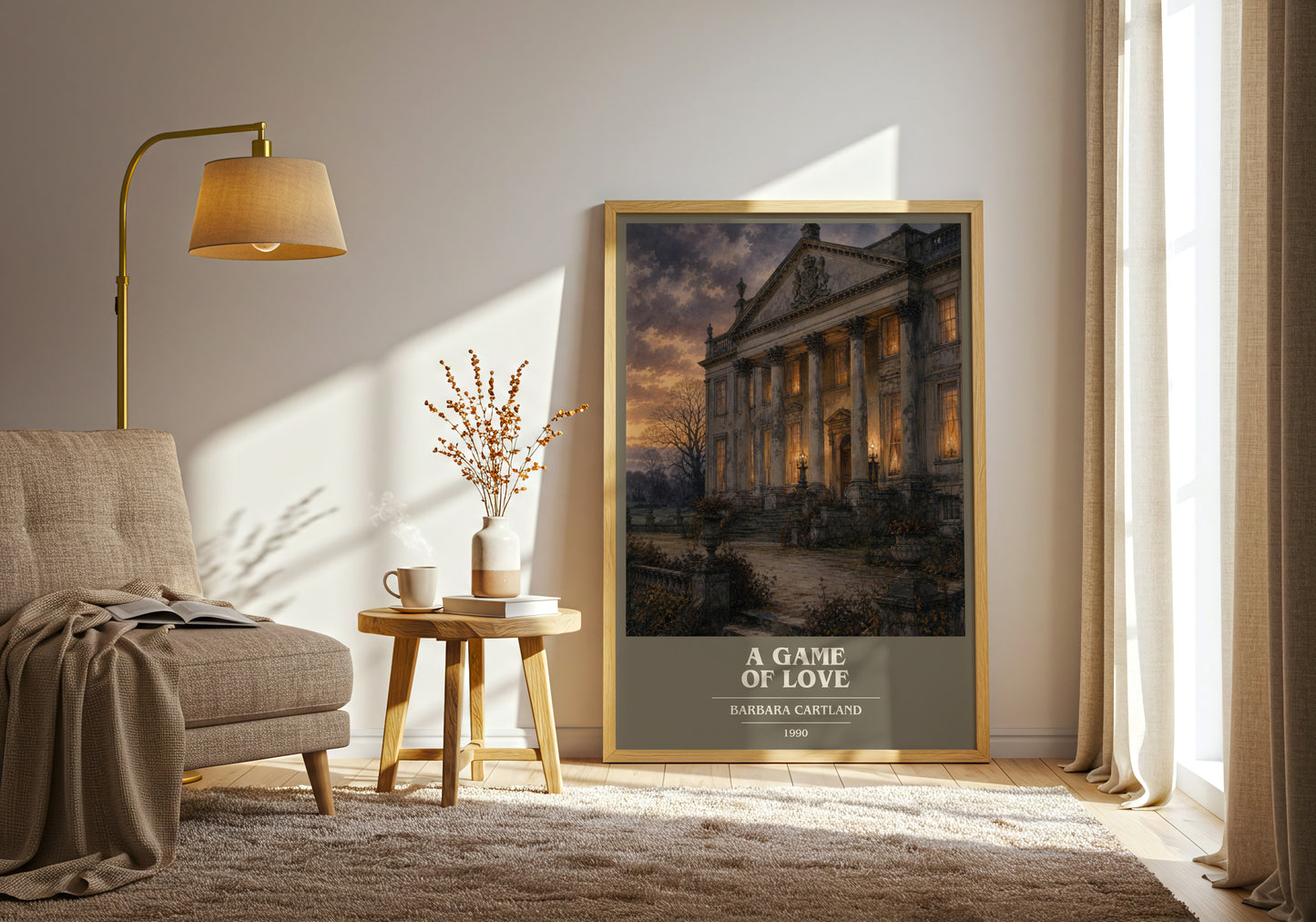 A Game Of Love book cover print on bookshelf – Barbara Cartland fan gift