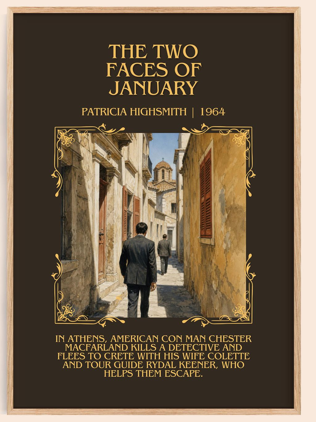The Two Faces of January Minimalist Book Poster by Patricia Highsmith – book poster