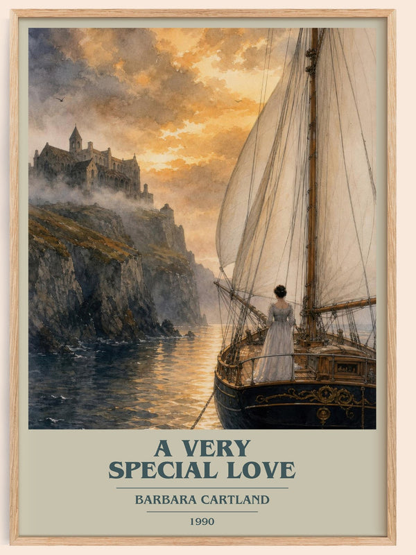 A Very Special Love book cover book poster by Barbara Cartland – framed literary art print