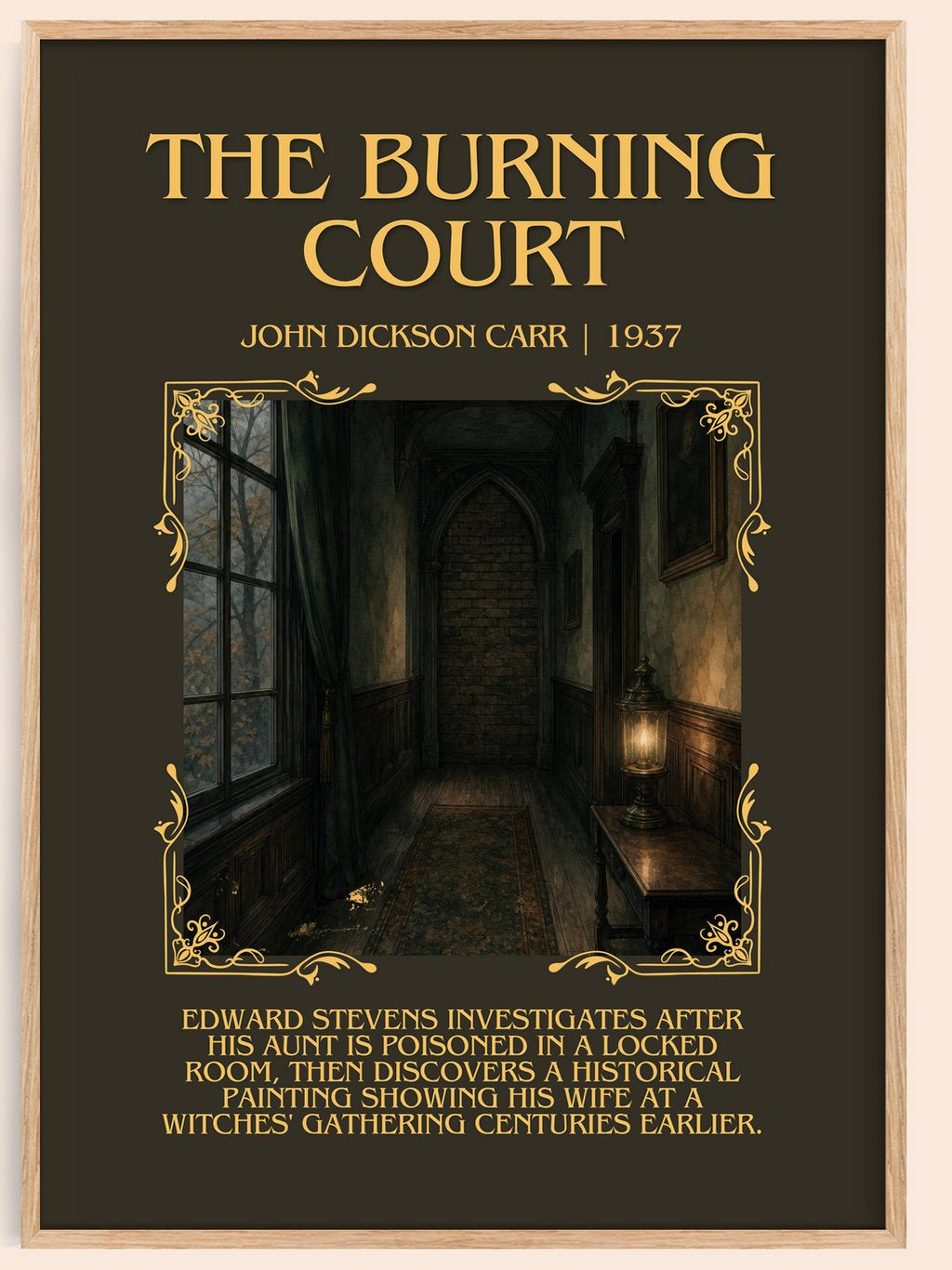 The Burning Court Minimalist Book Poster by John Dickson Carr – book poster